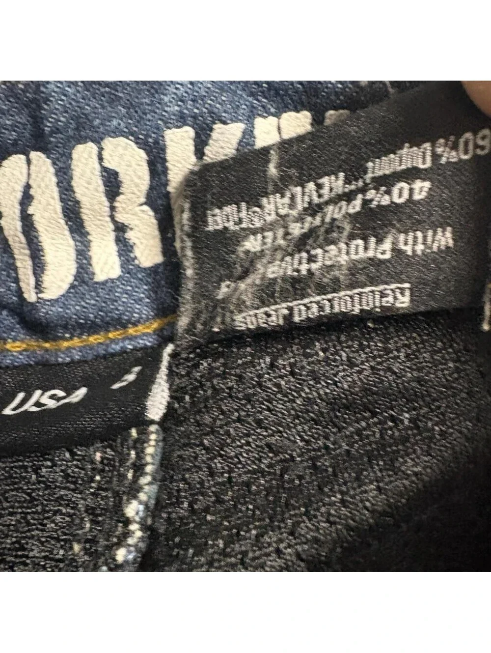 Iron Workers Kevlar Reinforced Motorcycle Jeans Mens Size 8 Blue Denim Riding